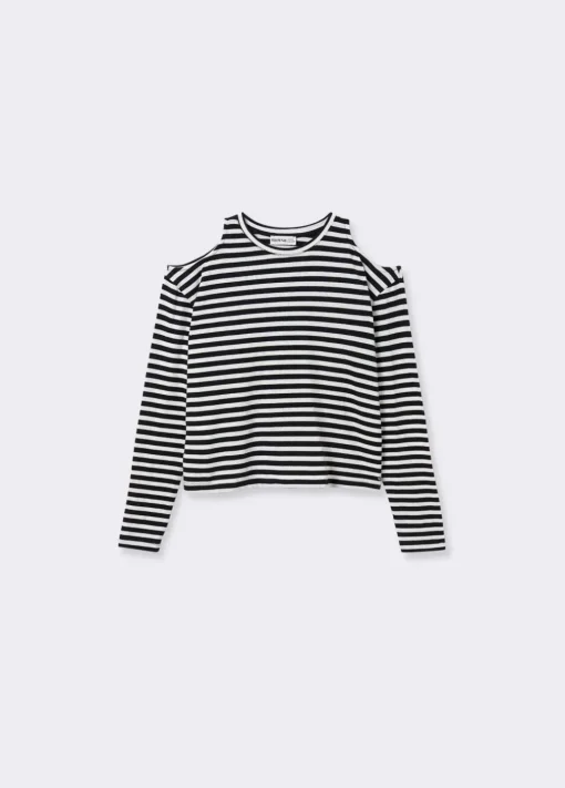 Camiseta Rayas Cut Out Hombros
