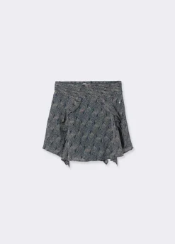 Falda Corta Picos Estampada