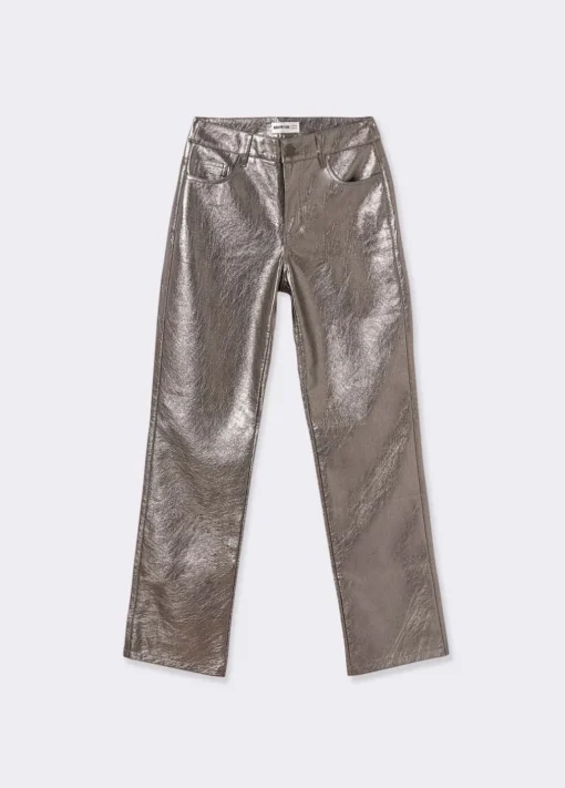 Pantalon Metalizado Efecto Piel